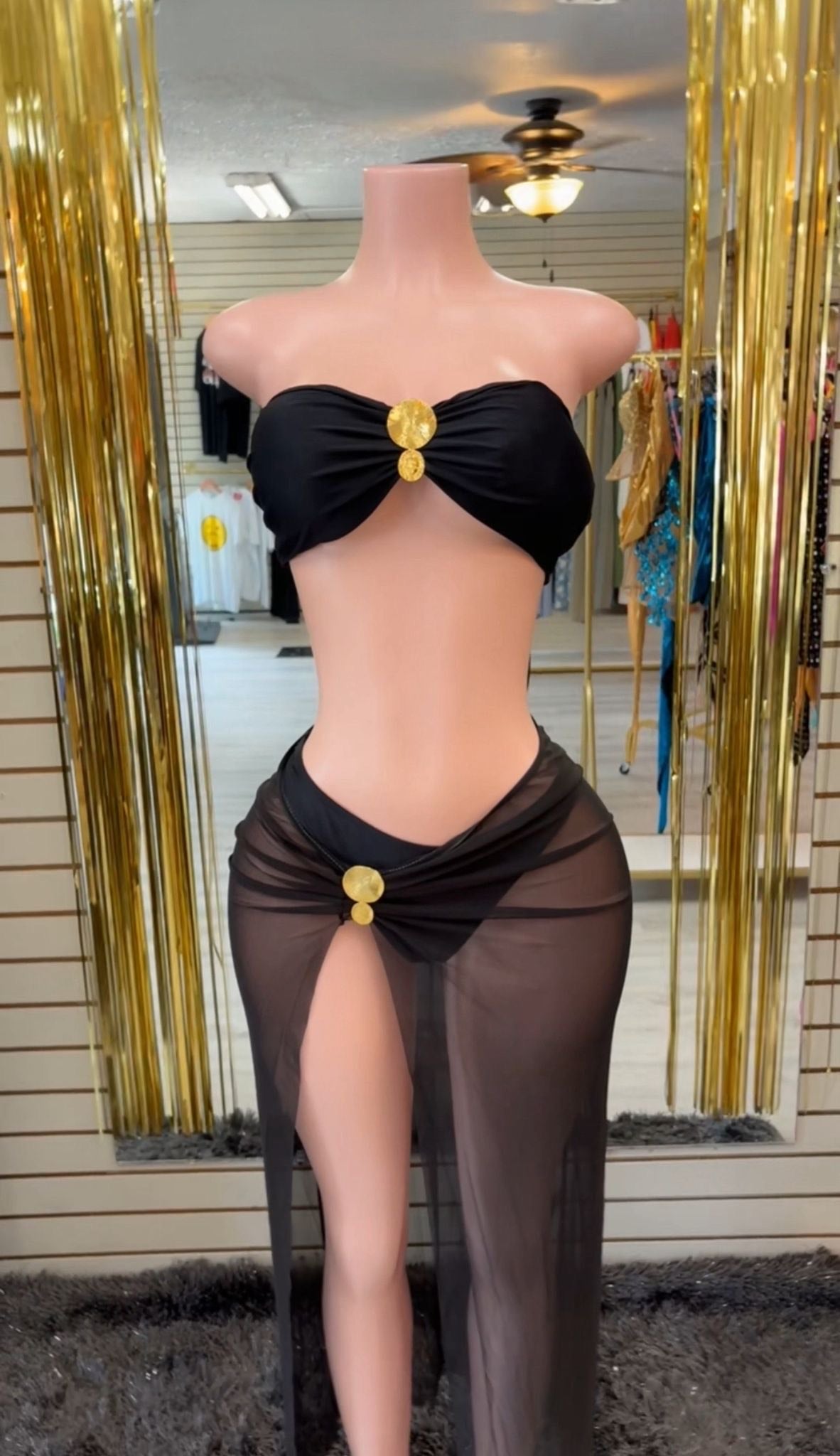 black swimming set 2 piece