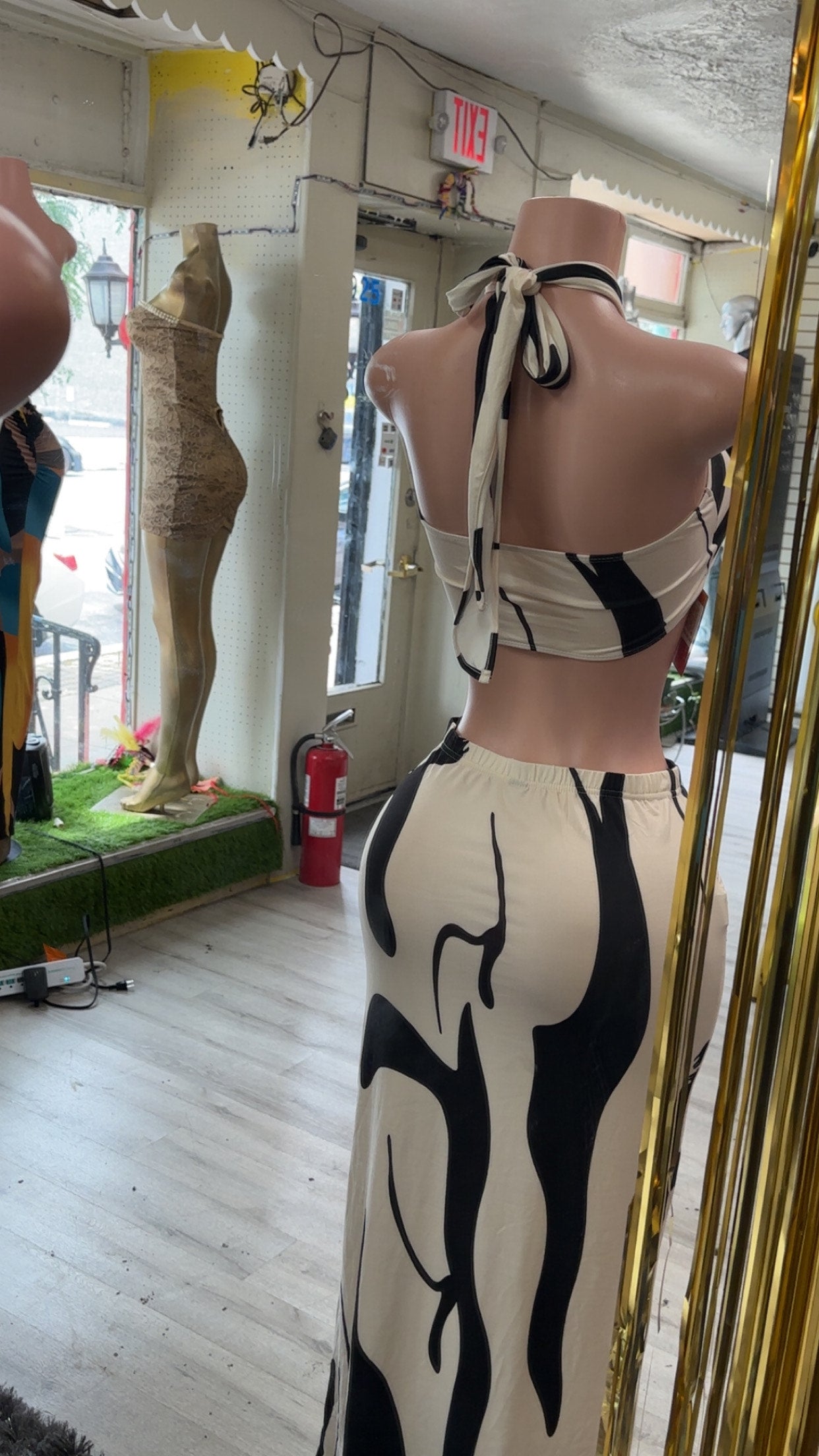 White Animal print 2 piece set