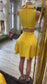 Golden Glow Cutout Mini Dress